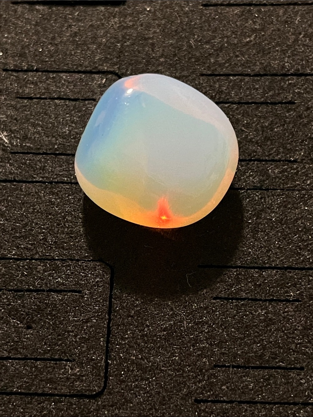Opalescent White Decorative Accent Gem with Multicolor Sheen